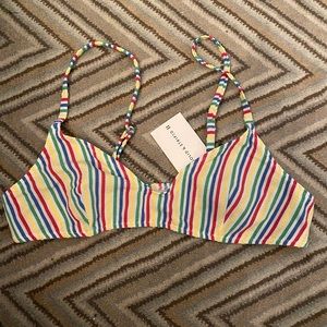 Solid and striped Rachel top